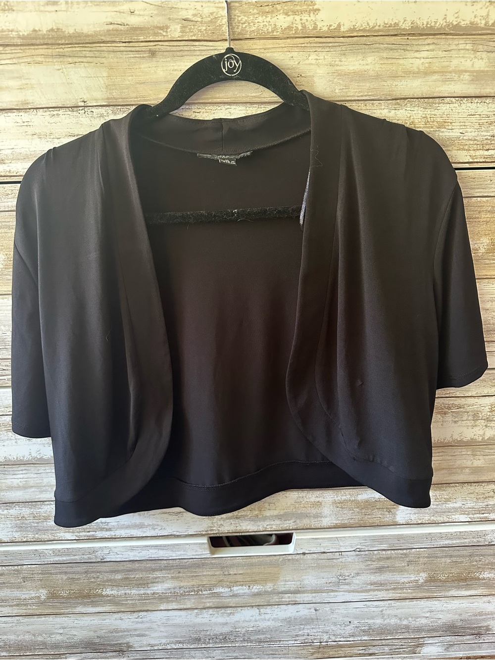 🖤 R&K Black Open Front Bolero Shrug Cardigan Size Medium